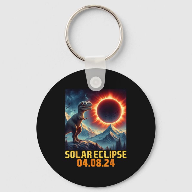 Porte-clés Chemise Garçon Éclipse Solaire Rex Dino Lunettes (Recto)