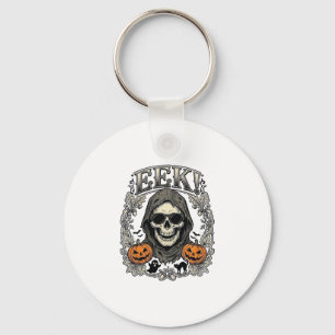 Porte-clés Chemise Graphique Crâne Halloween Gravure Vintage 