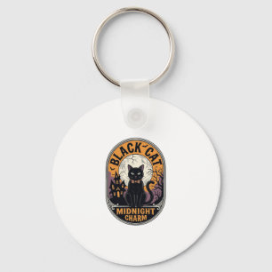 Porte-clés Chemise Halloween Chat Noir Vintage Charme de Minu