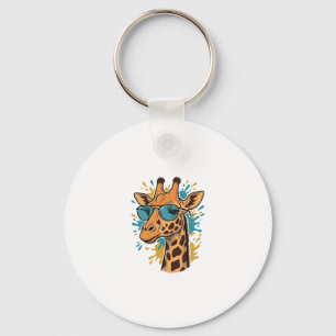 Porte-clés Chemise Lunettes de soleil Girafe Gravée Vintage C