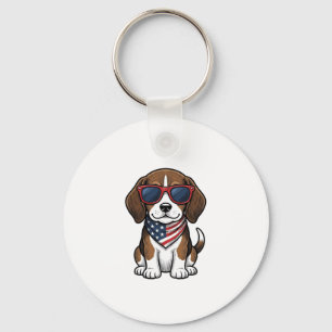 Porte-clés Chemise lunettes de soleil pour chiots Beagle patr