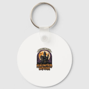 Porte-clés Chemise Maison Hantée Vintage Halloween Bienvenue 