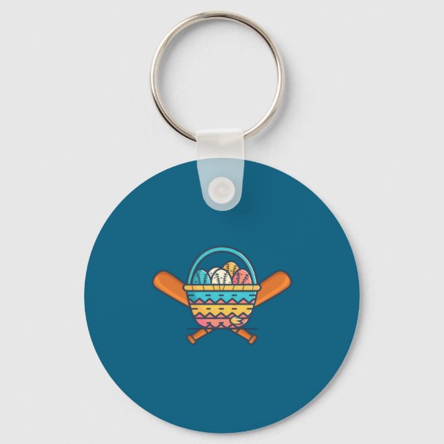Porte-clés Chemise Panier de Pâques Batte de Baseball Basebal (Recto)