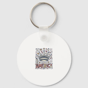 Porte-clés Chemise patriotique Vintage America Liberty Crown