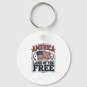 Porte-clés Chemise Patriotique Vintage America Terre De Liber
