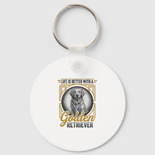 Porte-clés Chemise pour amateur de chien Retriever doré gravu