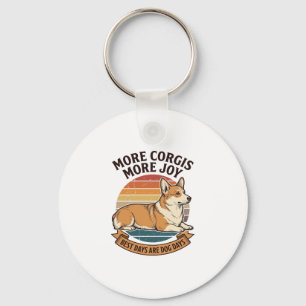 Porte-clés Chemise pour amoureux de Corgi Gravure vintage Cit