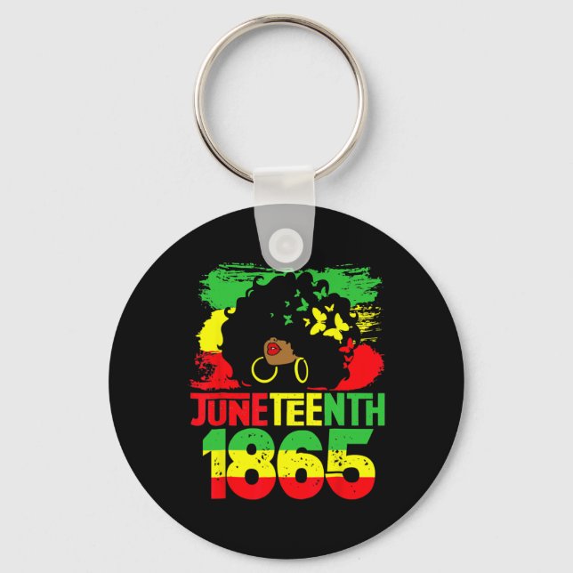 Porte-clés Chemise pour femmes Juneteenth Noir Américain Afri (Recto)