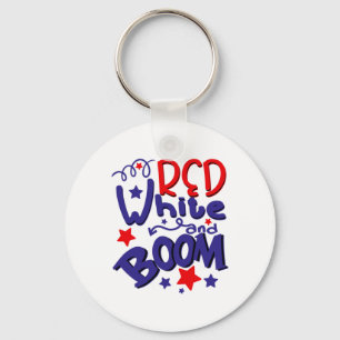 Porte-clés Chemise Rouge Blanc Et Boom 4 juillet Pour Les Gar
