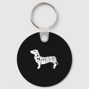 Porte-clés Chemise T Dachshund Texte Drôle Tygraphie Chien