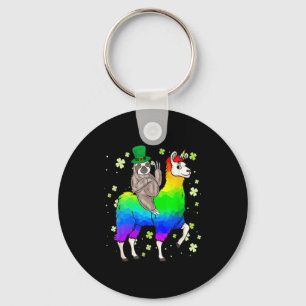 Porte-clés Chemise T Sloth à cheval sur Lama Leprechaun St Pa