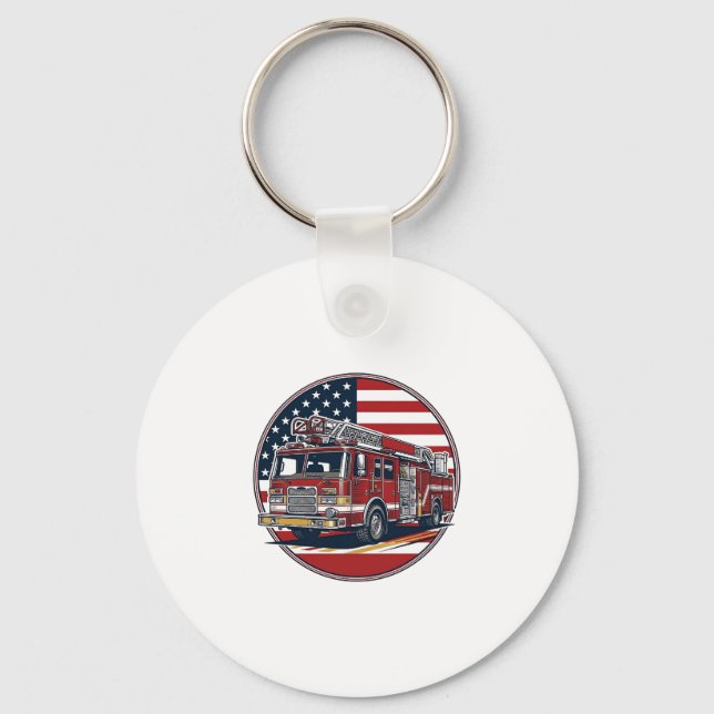 Porte-clés Chemise vectorielle Cercle Drapeau Américain Camio (Recto)
