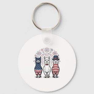 Porte-clés Chemise vectorielle vintage à feu d'artifice lama
