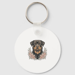 Porte-clés Chemise vintage à motif portrait floral de Rottwei