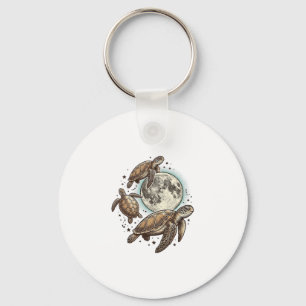 Porte-clés Chemise vintage avec gravure de tortue marine sous