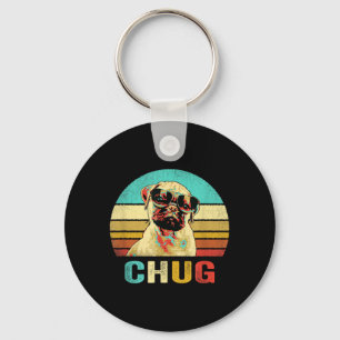 Porte-clés Chemise Vintage Chug Chien Coucher de soleil