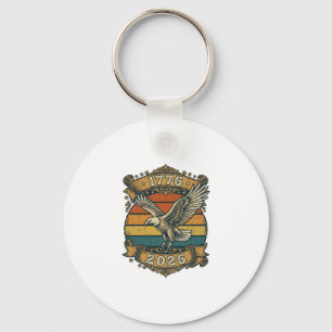 Porte-clés Chemise Vintage Eagle 1776 2026 Patriotique Rétro