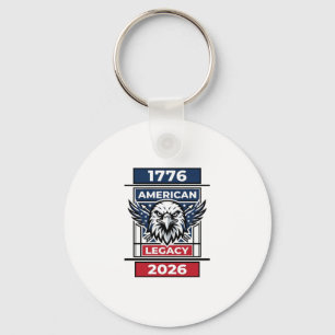 Porte-clés Chemise Vintage Eagle 1776 2026 Typographie Patrio