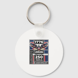 Porte-clés Chemise Vintage Eagle 1776 2026 Typographie Patrio