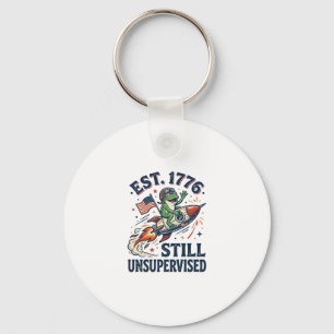 Porte-clés Chemise Vintage Frog Rocket Est 1776 Non Supervisé