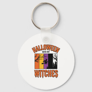 Porte-clés Chemise Vintage Halloween Sorcières Balai de Sorci
