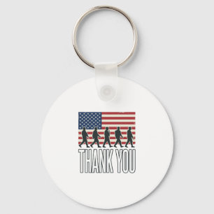 Porte-clés Chemise vintage silhouette drapeau militaire Merci
