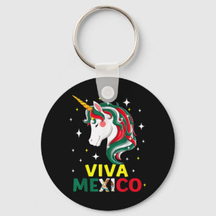 Porte-clés Chemise Viva Mexico Fille Drapeau Mexicain Licorne