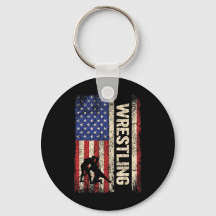 Porte-clés Chemise Wrestling Usa Drapeau Américain Lutte 4 Ju