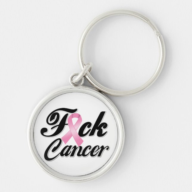 Porte-clés Chemises contre le cancer du sein F*CK (Devant)