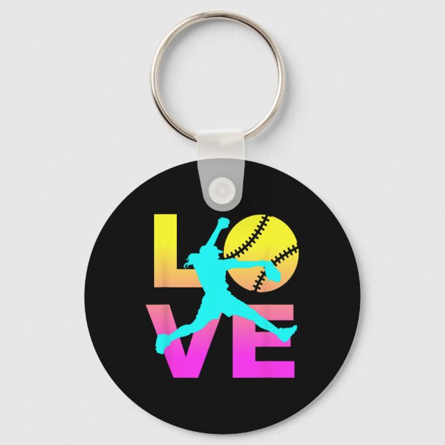 Porte-clés Chemises de softball pour filles amour  (Recto)