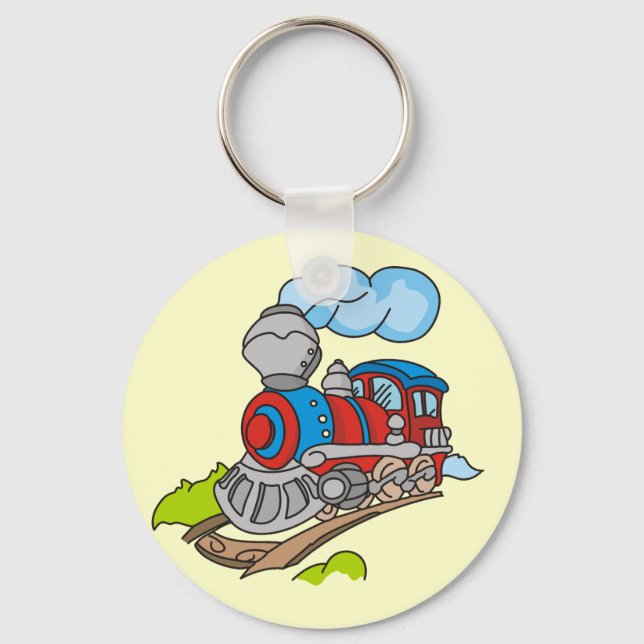 Porte-clés Chemises de train rouges et bleues et cadeaux (Recto)