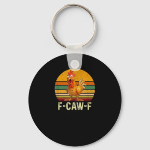 Porte-clés Chemises drôles de poulet F-Caw-F F-Caw-F Poulet V