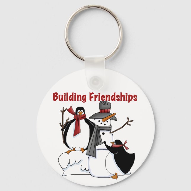 Porte-clés Chemises et cadeaux Penguins Building Friendship (Recto)