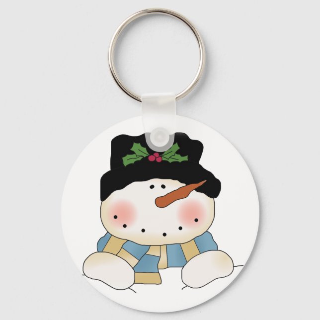 Porte-clés Chemises et cadeaux Snowman souriants (Recto)