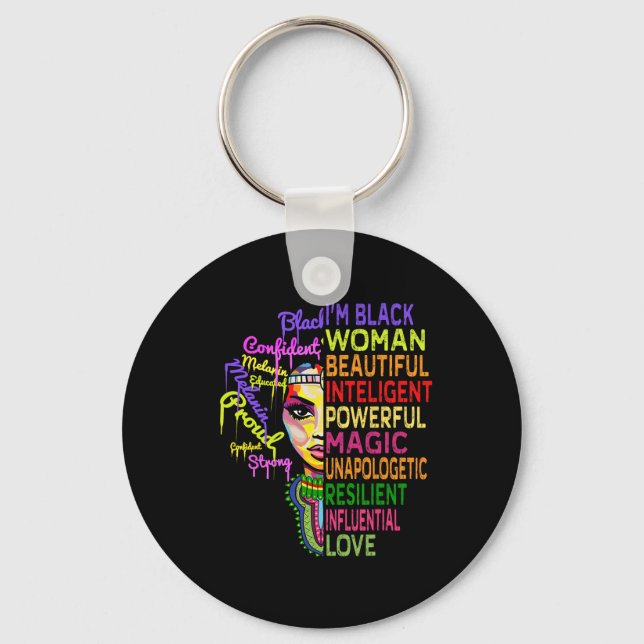 Porte-clés Chemises Juneteenth Femmes Mois de l'Histoire Noir (Recto)