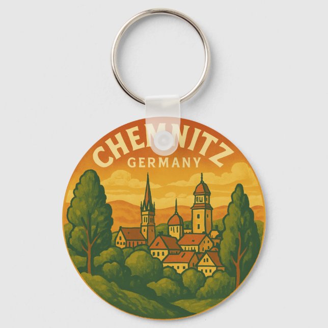 Porte-clés Chemnitz Allemagne Art Scénique (Recto)
