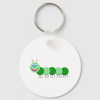 Porte-clés chenille verte