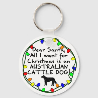 Porte-clés Cher chien de bétail australien Père Noël