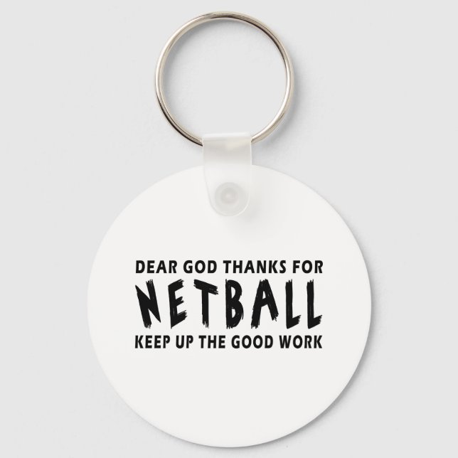 Porte-clés Cher Dieu Merci Pour Le Netball (Recto)