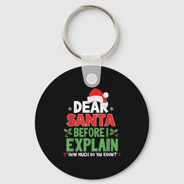 Porte-clés Cher Père Noël avant d'expliquer combien en savez- (Recto)