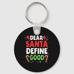 Porte-clés Cher Père Noël Définir Bon Noël Méchant Pyjama Ma