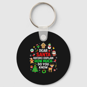 Porte-clés Cher Père Noël Je peux expliquer Funny Noël Matchi