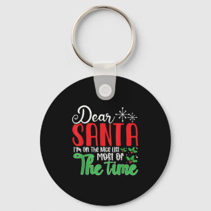 Porte-clés Cher Père Noël, je suis sur la liste des gentils l