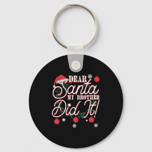 Porte-clés Cher Père Noël Mon Frère L'a Fait Frères
