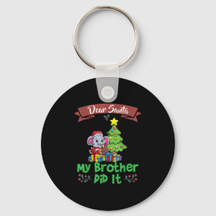 Porte-clés Cher Père Noël Mon Frère L'a Fait Frères et Soeurs