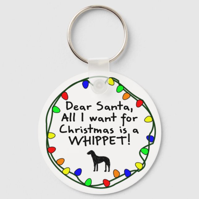 Porte-clés Cher Père Noël Whippet (Recto)