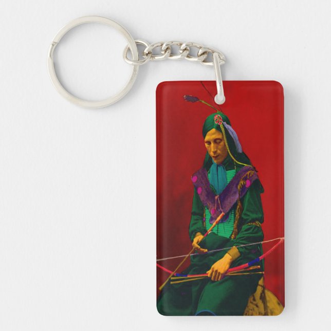 Porte-clés Cherokee Native American Pop Art (Devant)