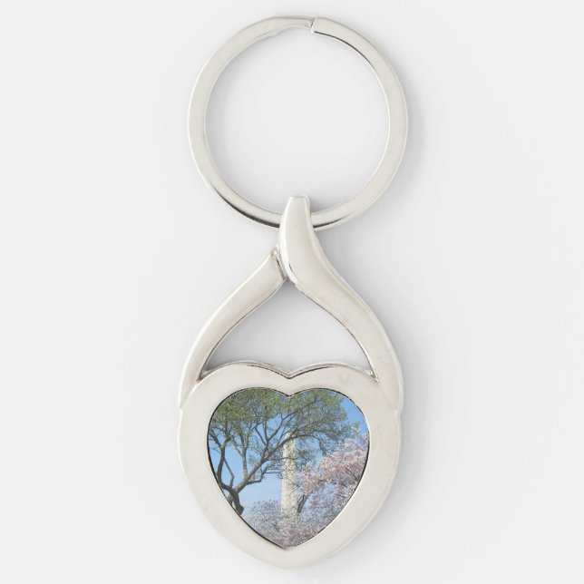 Porte-clés Cherry Blossoms et le monument de Washington à DC (Devant)