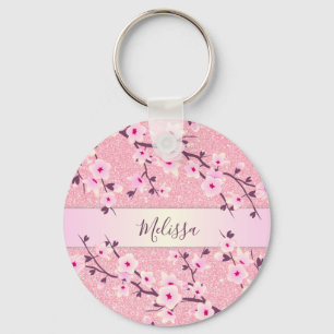 Porte-clés Cherry Blossoms Parties scintillant rose Ajouter u
