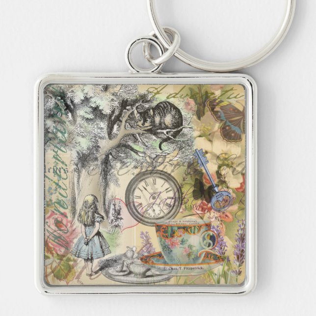 Porte-clés Cheshire Chat Alice Wonderland Classic (Devant)